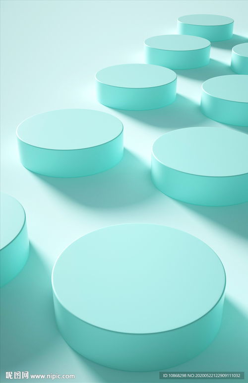 藍色幾何立體背景產品展示展臺設計圖PSD分層素材——青島新材料應用